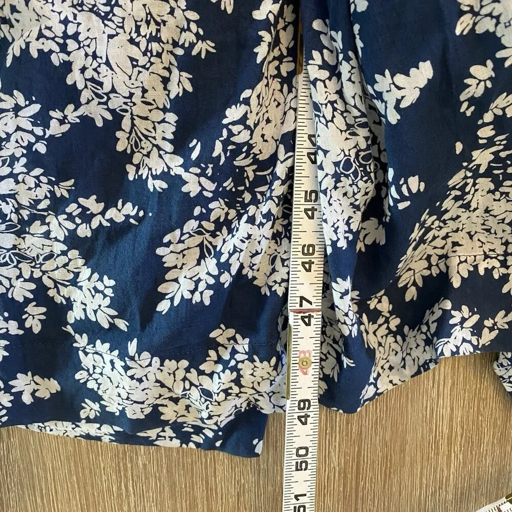 NWT Abercrombie & Fitch Dress Floral Sleeveless Low Back Boho Resort Blue Sz XL
